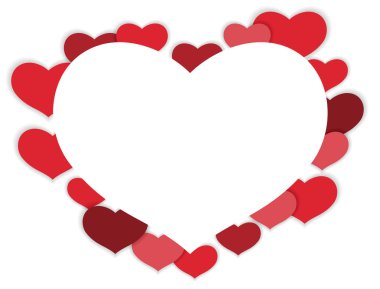 Sevgililer günü vektör kalp şekli çerçeve. 