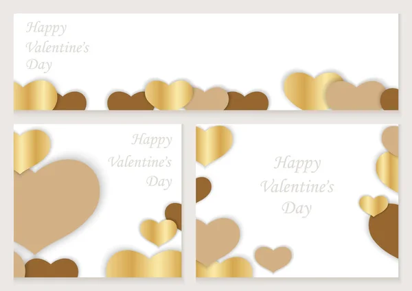 バレンタインの日フレーム カード ベクトル図のセット — ストックベクタ