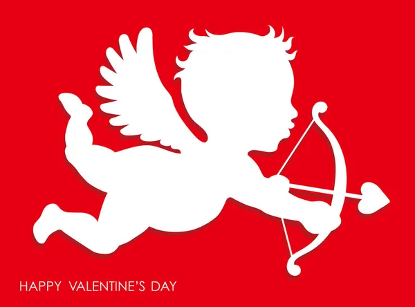 Valentines Day Relief Cupid Icon Vector Illustration — Stock Vector