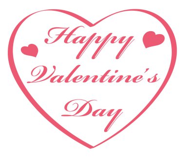 Sevgililer günü sembol/simge/logosu beyaz arka planda, vektör çizim.