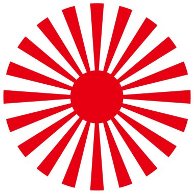 Japon vintage yükselen güneş sembolü, vektör çizim.