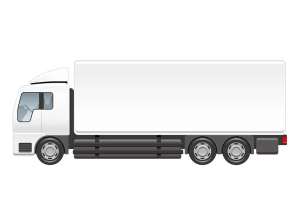 Vector white heavy truck illustration on a white background.