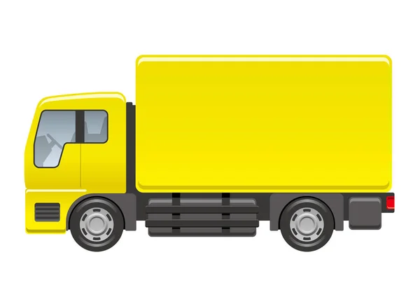 Vetor amarelo caminhão ilustração em um fundo branco . — Vetor de Stock