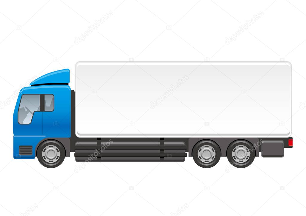 Vector heavy truck illustration on a white background. 