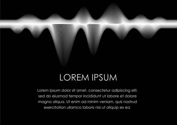 Abstrakte nahtlose Hintergrund mit wellenförmigen Linien und Textraum, Vektorillustration. horizontal wiederholbar. — Stockvektor