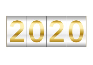 2020 yılı mekanik bir sayaçta görüntülendi.