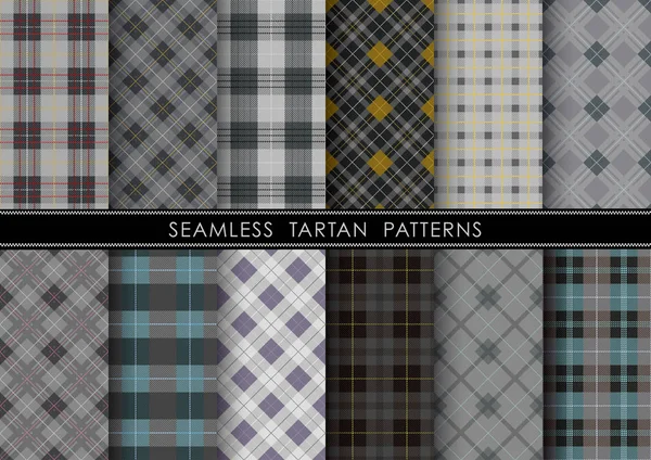 Set tartan fără sudură, ilustrație vectorială . — Vector de stoc