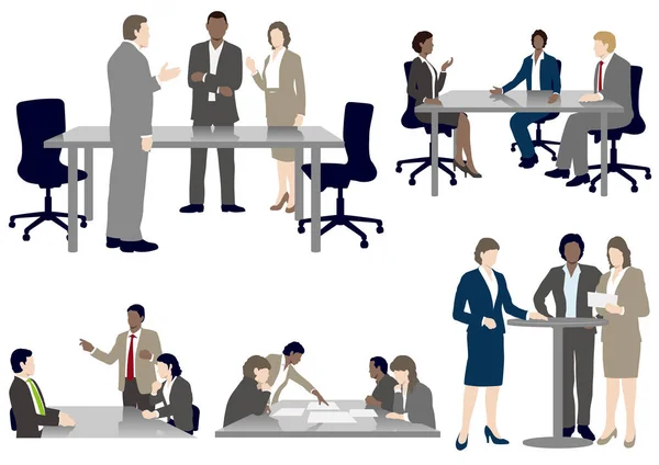 Set of business people in flat style, isolated on a white background. — Stock Vector
