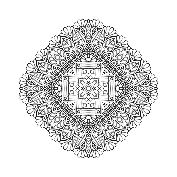 Mandala Elementos Decorativos Vintage Fondo Dibujado Mano — Archivo Imágenes Vectoriales