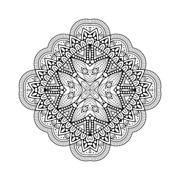 Mandala Elementos Decorativos Vintage Fundo Desenhado Mão —  Vetores de Stock