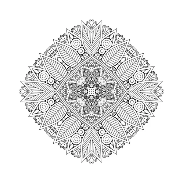 Mandala Elementos Decorativos Vintage Fondo Dibujado Mano — Archivo Imágenes Vectoriales