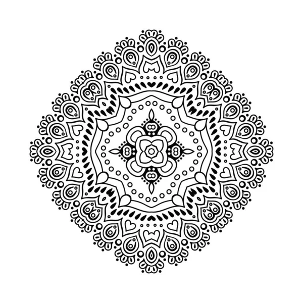 Mandala Elementos Decorativos Vintage Fondo Dibujado Mano — Archivo Imágenes Vectoriales