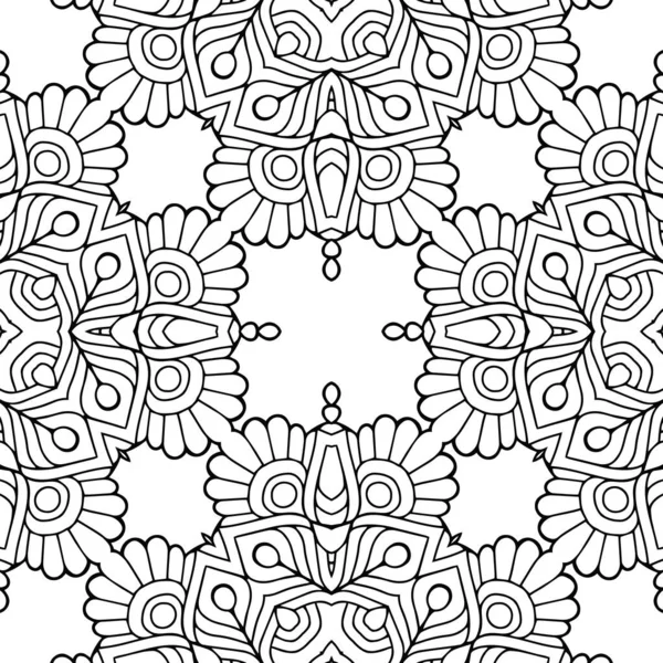 Бесшовный Шаблон Винтажные Декоративные Индийские Элементы — стоковый вектор