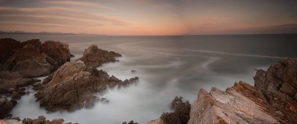 Široký Úhel Obraz Krajina Skalních Útvarů Indického Oceánu Pobřeží Jižní — Stock fotografie