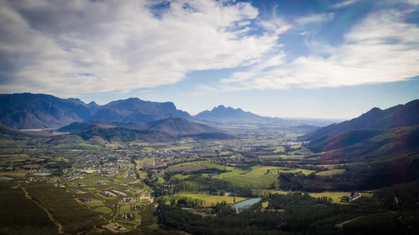 Aerial View Franschhoek Pass Franschhoek Valley Western Cape South Africa — Stock Photo, Image