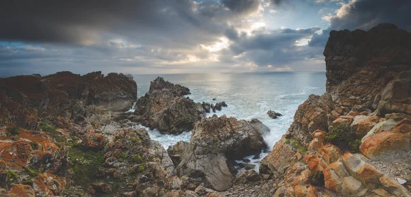 Image Paysage Grand Angle Des Formations Rocheuses Océan Indien Long — Photo