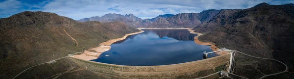 Widok Lotu Ptaka Nad Zaporą Bergriver Bergriver Poza Franschhoek Western — Zdjęcie stockowe