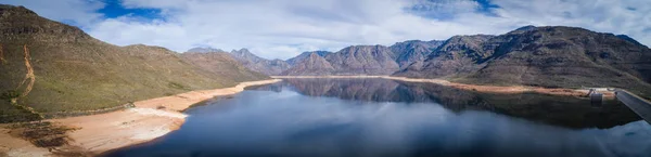 Widok Lotu Ptaka Nad Zaporą Bergriver Bergriver Poza Franschhoek Western — Zdjęcie stockowe