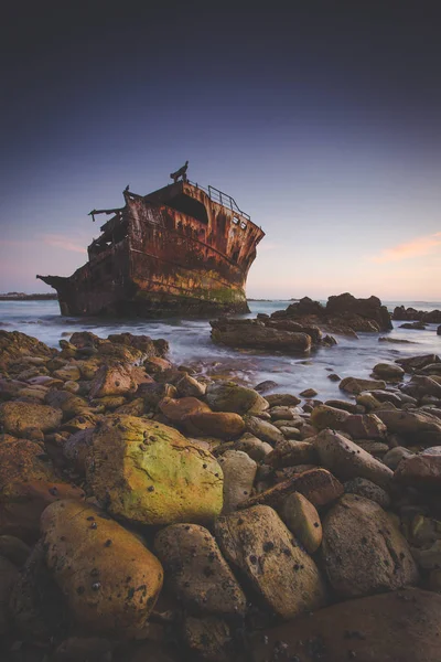 Belle Photo Paysage Naufrage Meisho Maru Long Côte Des Agulhas — Photo