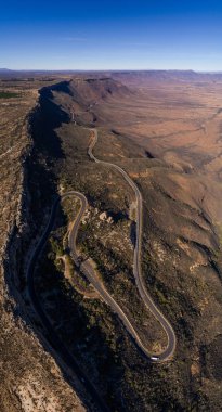 Van Rhyn'ın hava panoramik manzaralarına bakan Knersvlakte Northern Cape, Güney Afrika için dış Nieuwoudtville geçmek