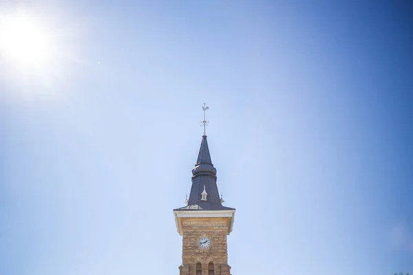 Close Εικόνα Του Μια Παλιά Ολλανδική Μεταρρυθμισμένη Εκκλησία Μια Πόλη — Φωτογραφία Αρχείου