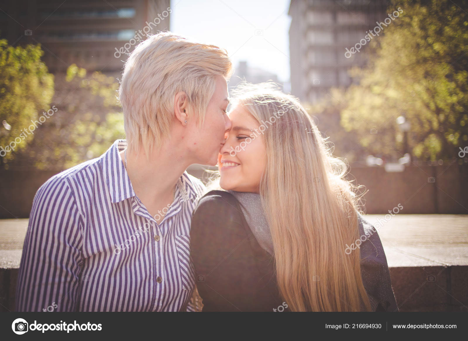 Lesbian Kissing Close Up