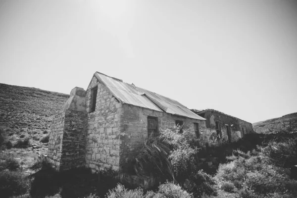 Amplia Vista Angular Antiguo Edificio Abandonado Región Karoo Sudáfrica — Foto de Stock