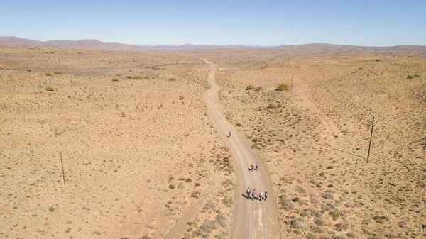 Luchtfoto Beeld Van Een Groep Wandelaars Doen Een Trein Van — Stockfoto