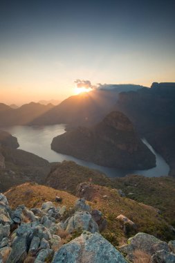 Blyderiver Canyon Mpumalanga province Güney Afrika için üzerinde panoramik görüntü