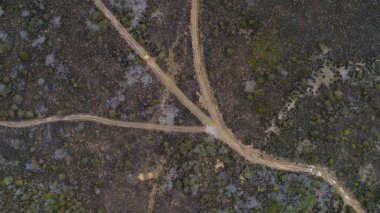 Güney Afrika 'daki Overberg sahil şeridinde hava manzarası