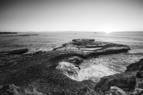 Wide Angle Landscape Image Dramatic Sandstone Rock Formations Coastline Arniston — Stock Photo, Image