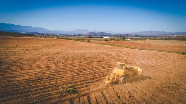 Bulldozer Pushing Ripping Ground Agricultural Piece Land — Stock Photo, Image