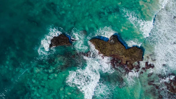 Weitwinkel Landschaftsaufnahme Der Dramatischen Sandsteinfelsformationen Entlang Der Küste Von Arniston — Stockfoto