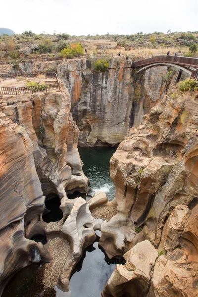 Weitwinkelbild Der Erstaunlichen Schlaglöcher Blyde River Canyon Genannt Bourkes Luck — Stockfoto