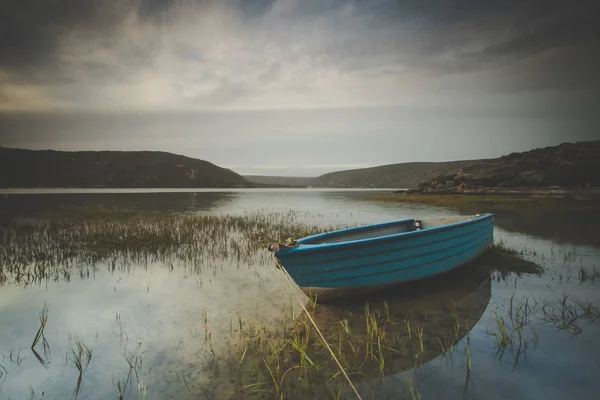Weitwinkel Landschaftsbild Eines Alten Fischerbootes Einer Mündung Südafrika — Stockfoto