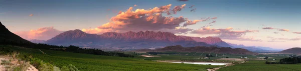 Panoráma Kilátás Slanghoek Völgyre Worcester Város Közelében Breede Völgyben Dél — Stock Fotó