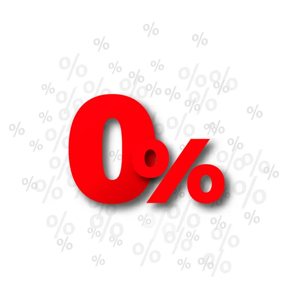 Zero percent percentage offer — Stock Vector