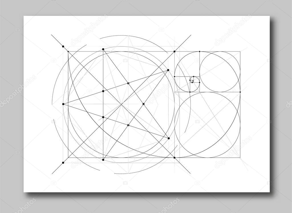 Golden ratio section abstract