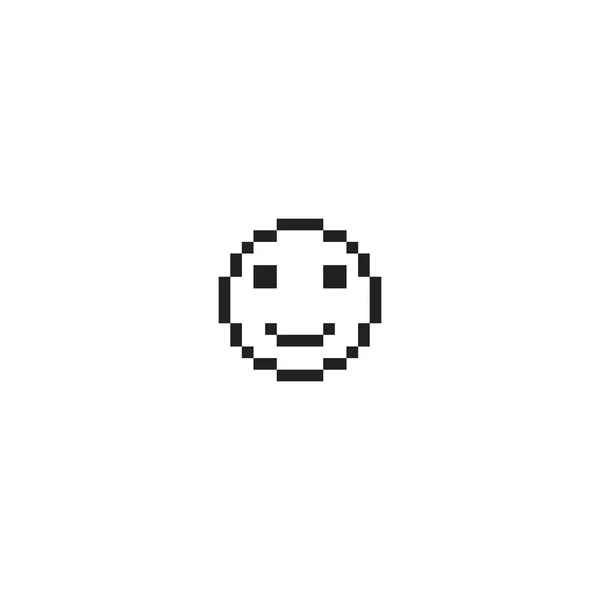 Пиксельное счастливое эмоциональное лицо — стоковый вектор