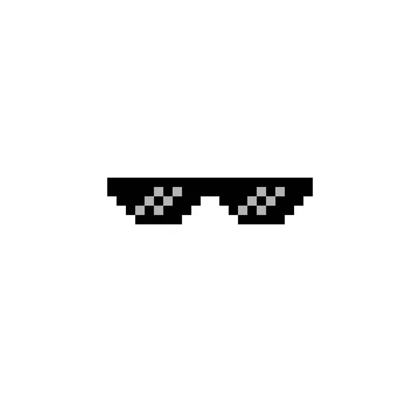 Kacamata gangster 8 bit - Stok Vektor