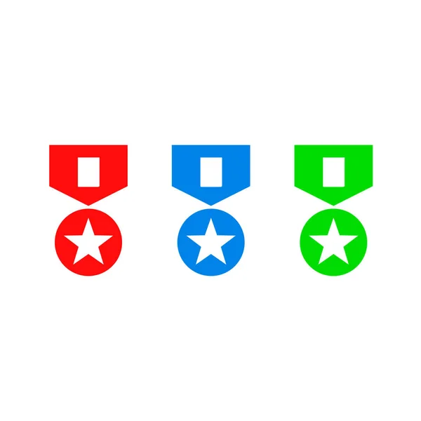 Rood groen blauw medaille instellen — Stockvector