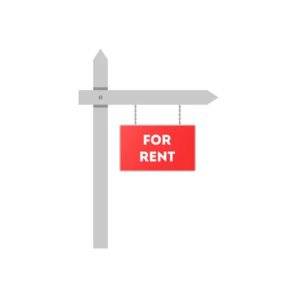 Cartello rosso in affitto banner web vettoriale — Vettoriale Stock