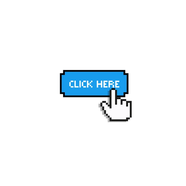 Clique aqui botão cursor dedo — Vetor de Stock