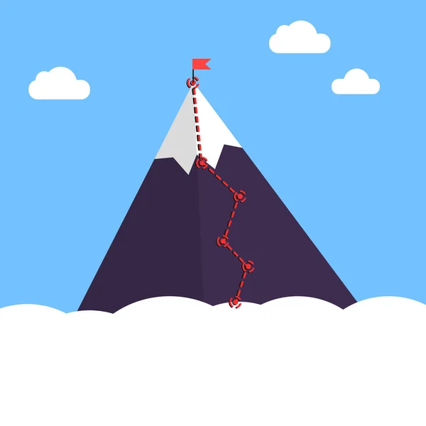 Montaña infografía pico pasos vector — Vector de stock