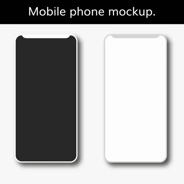 Smartphone réaliste avec écran blanc . — Image vectorielle