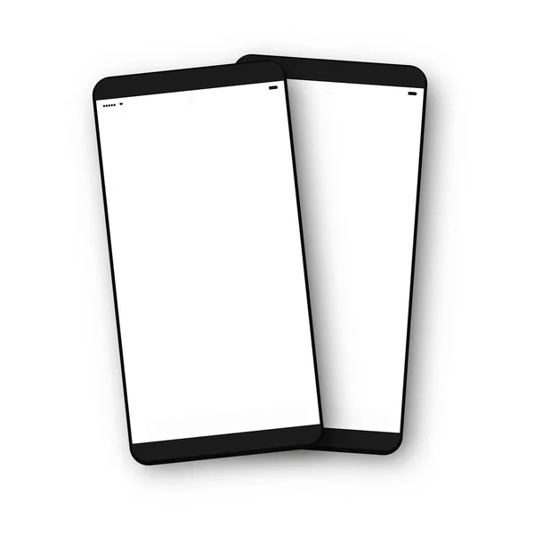 Smartphone realistico con schermo vuoto . — Vettoriale Stock
