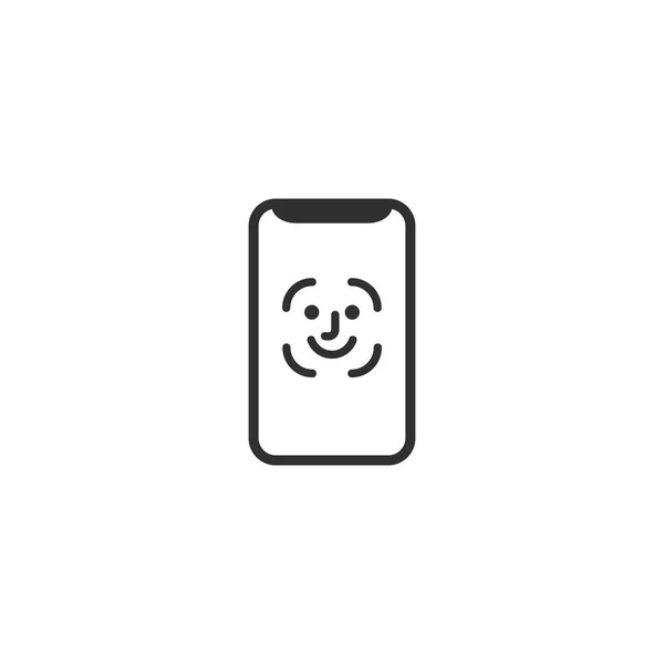 Ikona mobilu identifikace tváře — Stockový vektor