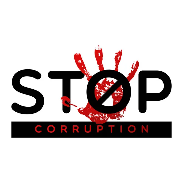 Stop corruption banner — Stock Vector