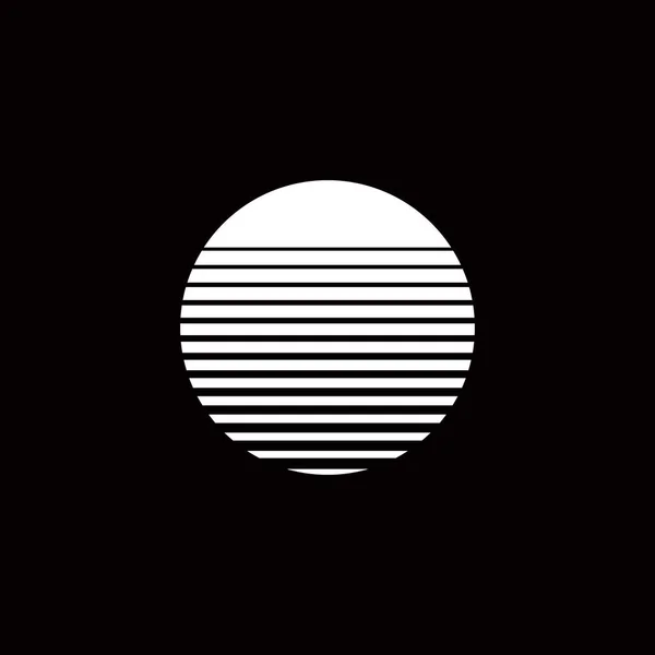 Matahari terbenam lingkaran minimalisme geometri - Stok Vektor