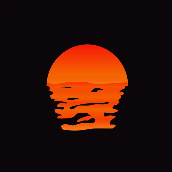 Sunset su üstünde — Stok Vektör
